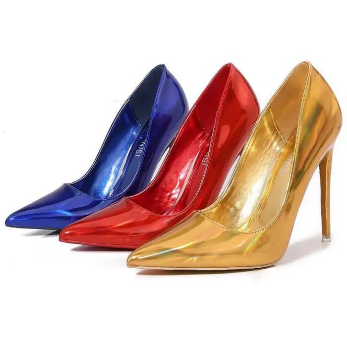 Chaussures en cuir verni à talons hauts et fins pour femmes