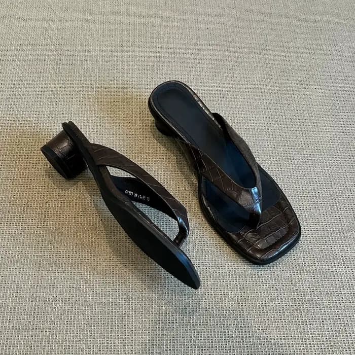 Sandales à talons carrés style rétro français pour femme