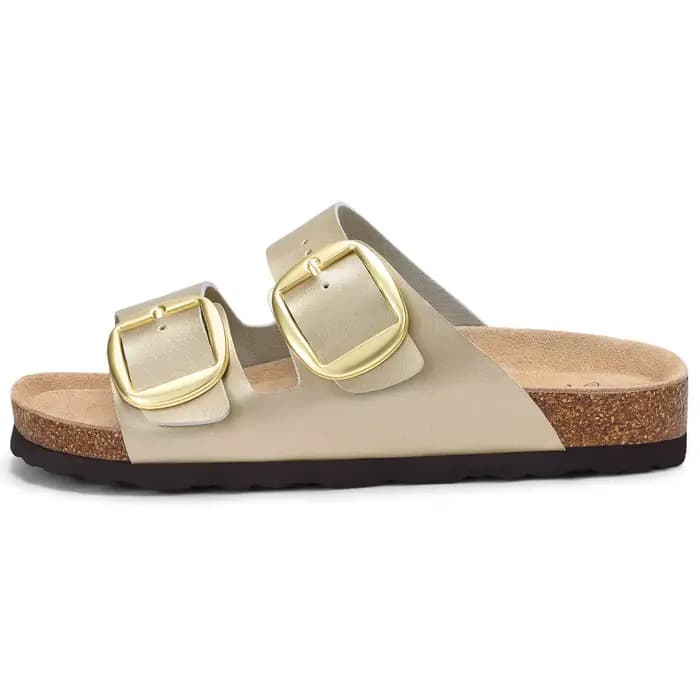 Sandales en liège tendance pour femmes Litfun, confortables avec soutien de la voûte plantaire, pantoufles en cuir, tongs d'été pour la plage avec boucle réglable