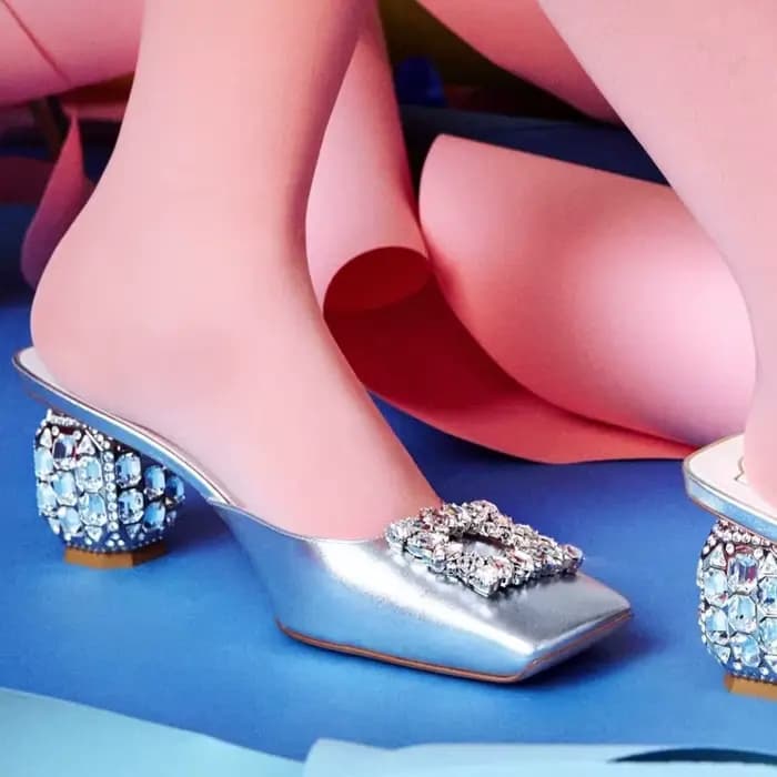 Mules carrées en biscuits pour femmes