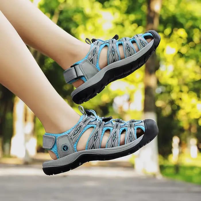 Sandales d'été en cuir véritable pour femmes