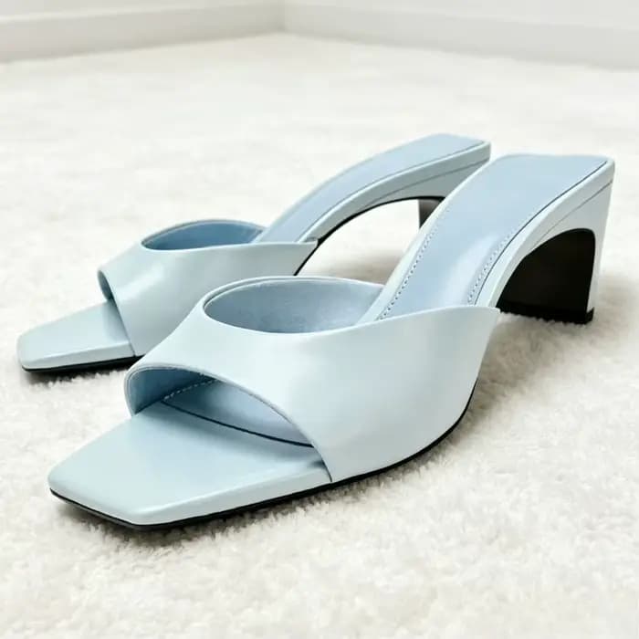 Sandales mules en cuir souple PU pour femmes