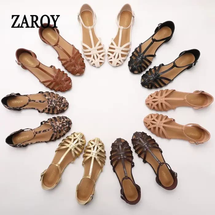 ZAROY femmes sandales été chaussures décontractées t-attaché sangle croisée