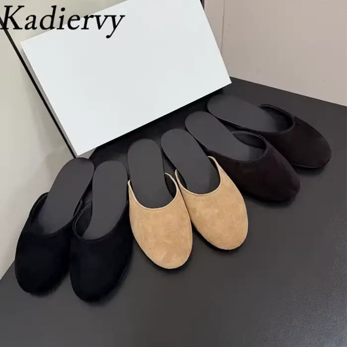 Mules en daim pour femme