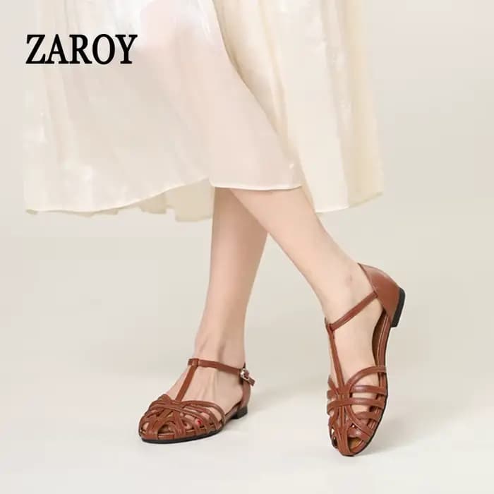 ZAROY femmes sandales été chaussures décontractées t-attaché sangle croisée
