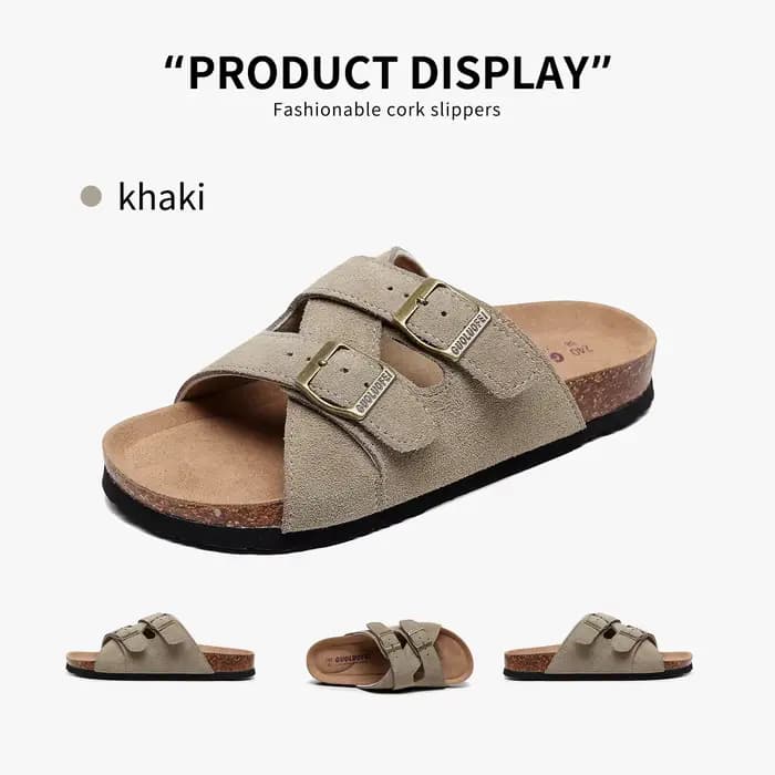 Birken New Arizona Cork Pantoufles Sandales plates pour femme avec semelle en liège