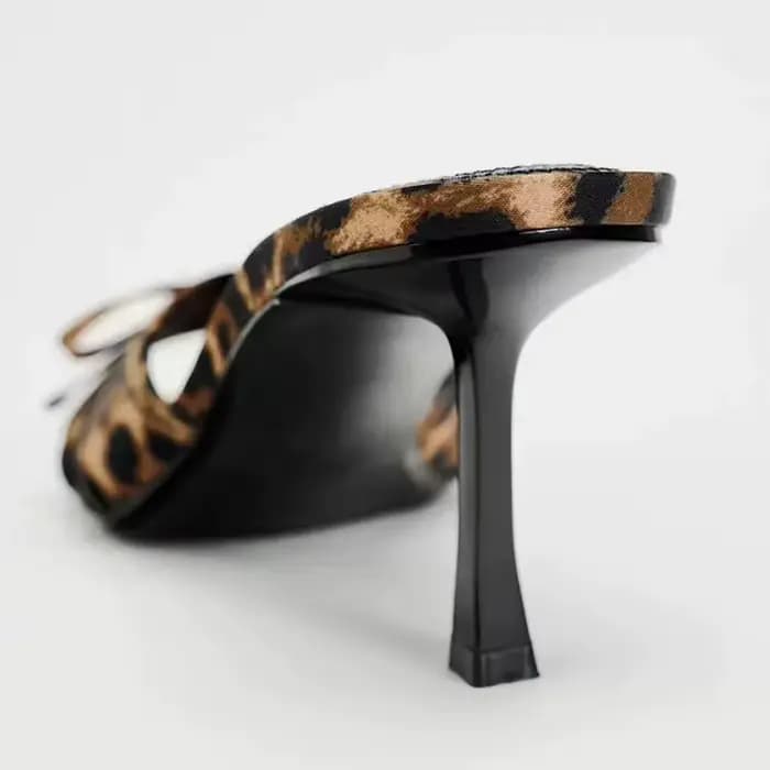 Sandales à talons hauts léopard pour femmes