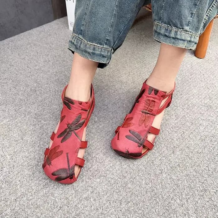 Birkuir évider sandales hautes bottes pour femmes en cuir véritable bout fermé