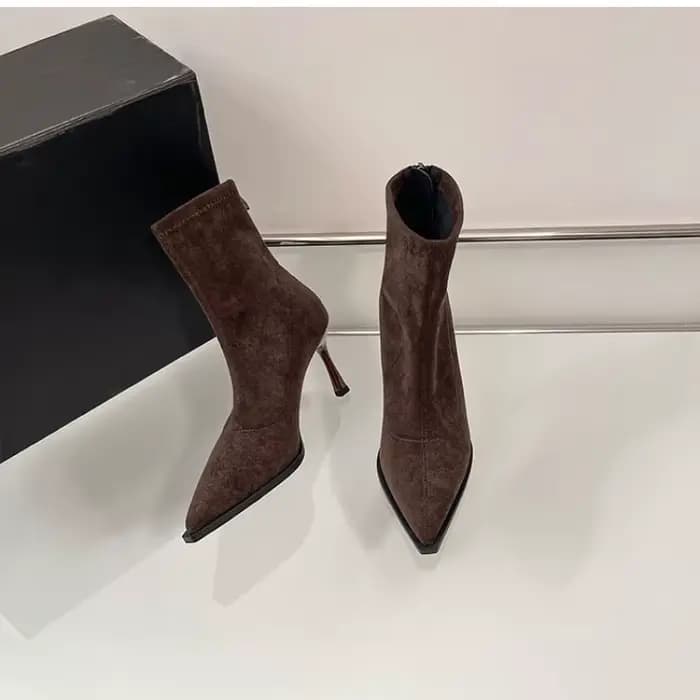 Bottines à talons hauts et bout pointu pour femmes