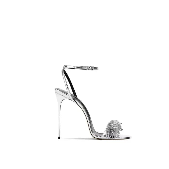 Talons aiguilles argentés femmes sandales d'été élégant Style fée mode