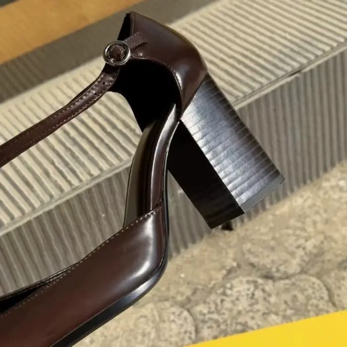 Escarpins à lanières en Faux cuir marron pour femmes