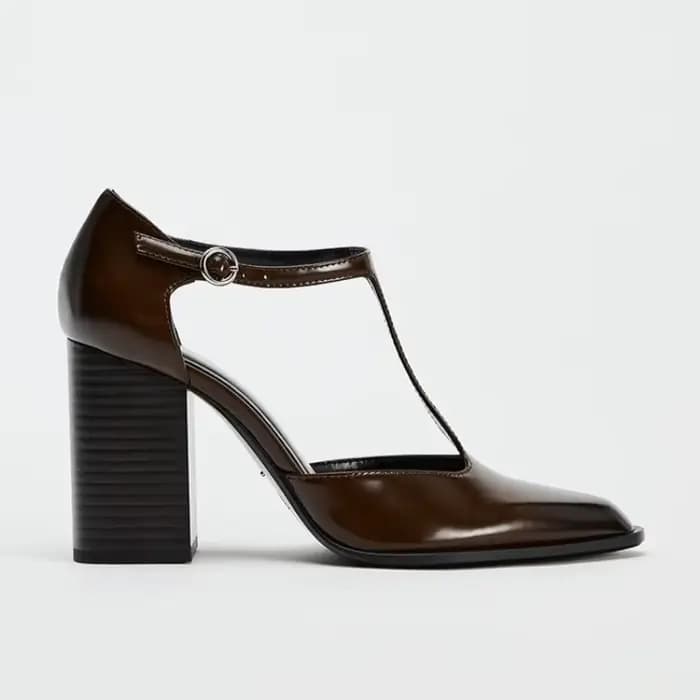Escarpins à lanières en Faux cuir marron pour femmes