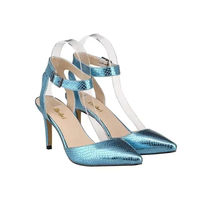Femmes Sansals talons aiguilles Crocodile Sexy pompes décontracté en cuir PU mode bout ouvert
