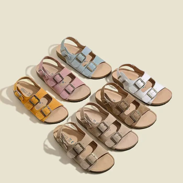 Sandales romaines en cuir véritable pour femme