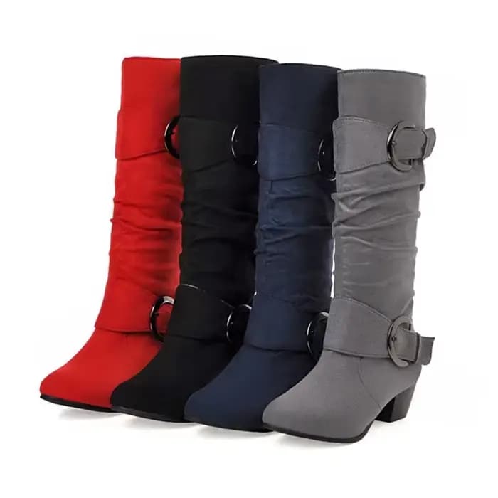 Bottes Hautes à Talons Compensés pour Femme