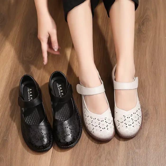 Chaussures d'été femmes Mary Janes en cuir véritable doux confort sandales dames