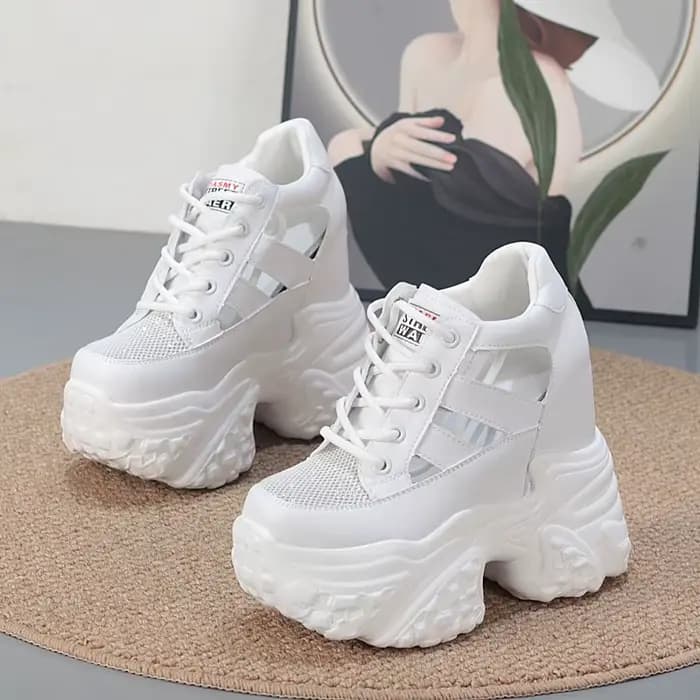 Baskets compensées pour femmes de 12 cm