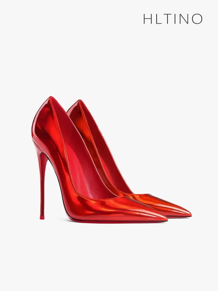 Chaussures à fond rouge en cuir véritable pour femmes
