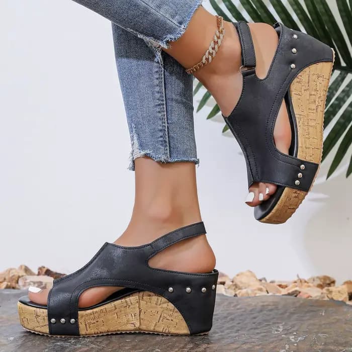 Sandales d'été à l'offre elles compensées pour femmes