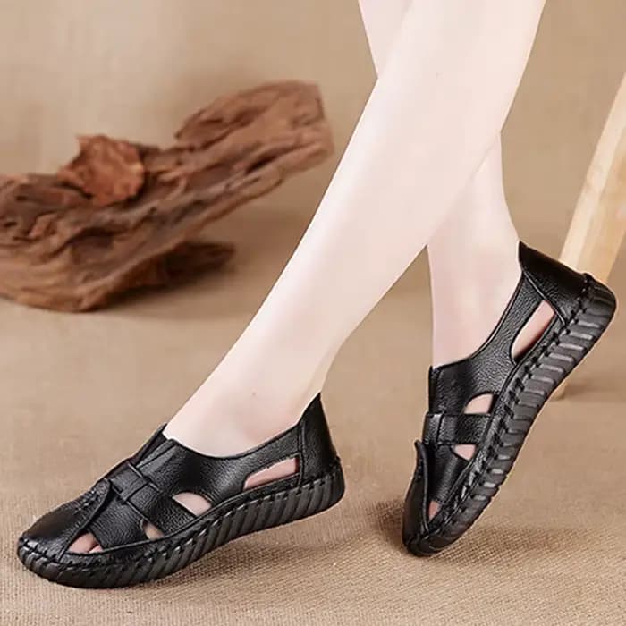 Ngouxm femmes sandales été en cuir véritable à la main dames chaussure