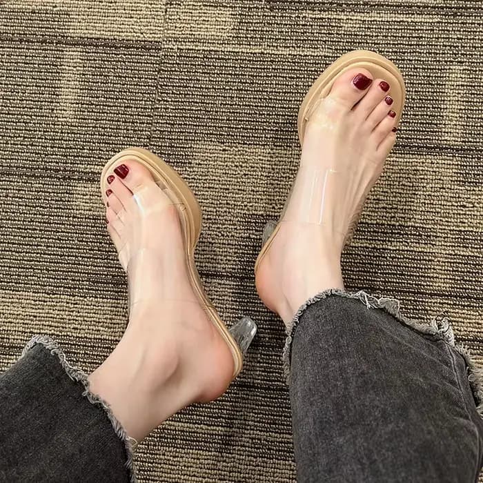 Sandales transparentes à talons hauts pour femmes