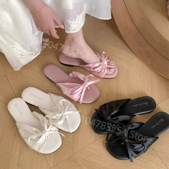 Sandales plates à nœud pour femmes