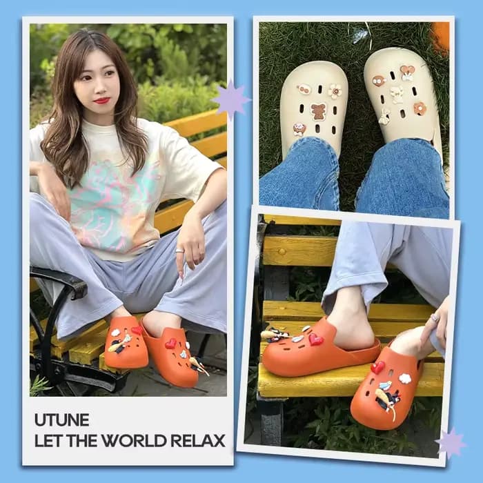 UTUNE Mules pour femmes Sabots Sandales Chaussures et chaussures d'été Charme DIY Vêtements d'extérieur Intérieur Maison Talons épais Bureau Slip-on Pantoufle
