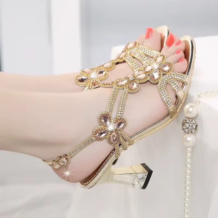 Sandales d'été à strass pour femmes