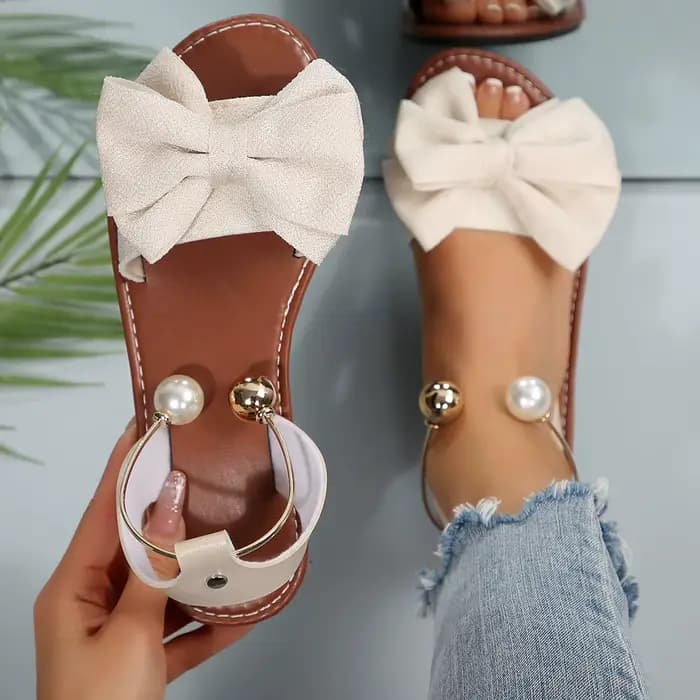 Femmes sandales doux Bow été confortable chaussures De créateur femmes plat en plein air femmes 2025 nouvelles sandales été Zapatos De Mujer