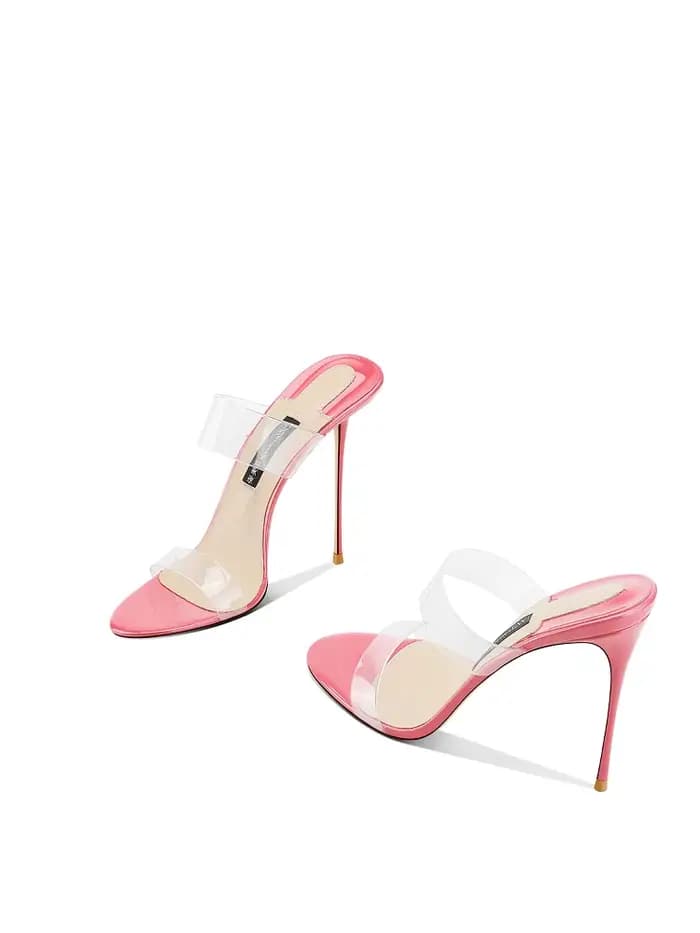 Rose été nouvelles sandales à bout ouvert à la mode talons hauts femmes