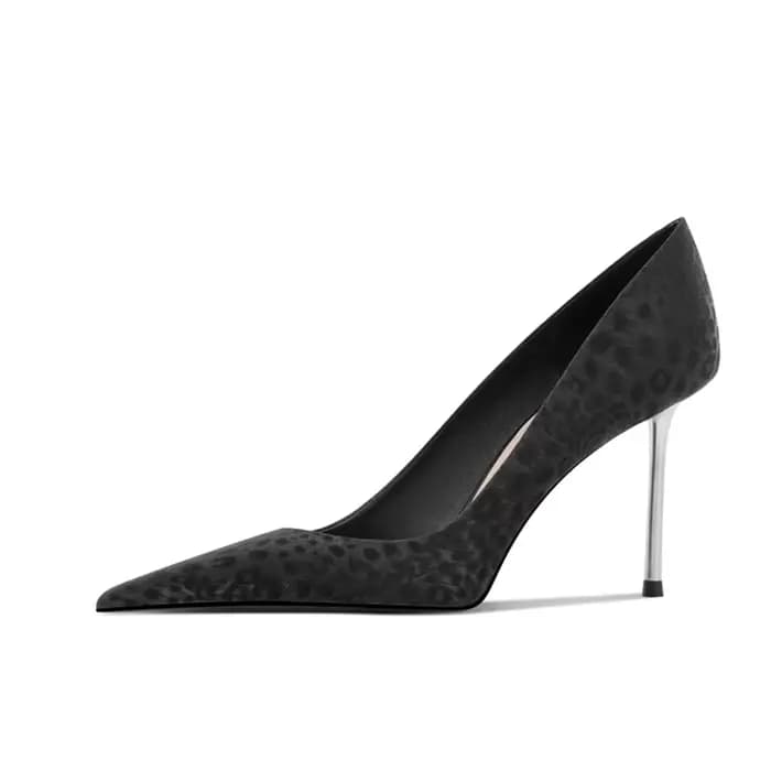 Chaussures noires Sexy à bout pointu et à talons hauts pour femmes