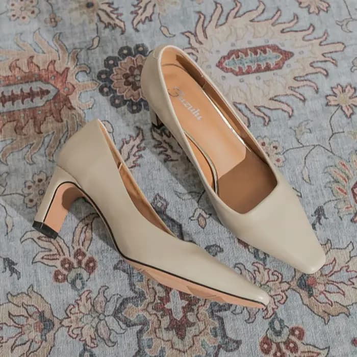 Chaussures en cuir à talons hauts pour femmes, escarpins rétro français, chaussures simples, talon moyen, noir, travail professionnel, nouveau