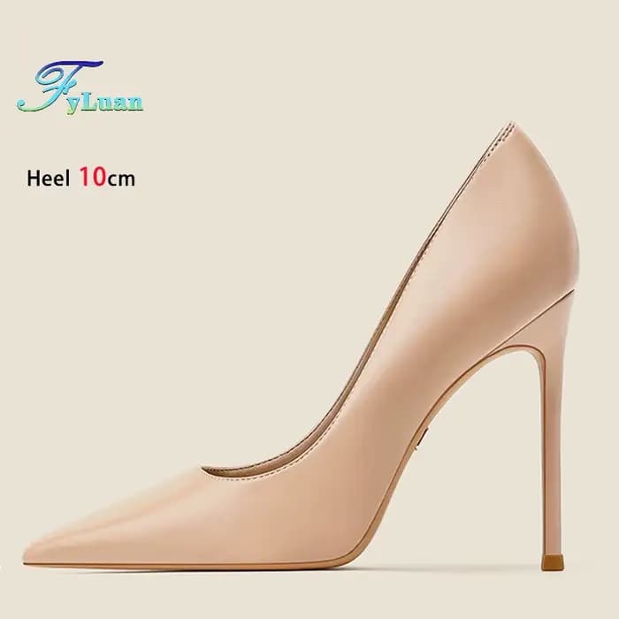Haute qualité en peau de mouton talons hauts fête bureau mode pointu peu profond femmes chaussures 6 8 10CM Stiletto couleur nue femme pompes