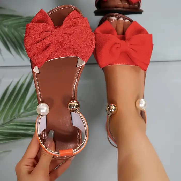 Femmes sandales doux Bow été confortable chaussures De créateur femmes plat en plein air femmes 2025 nouvelles sandales été Zapatos De Mujer