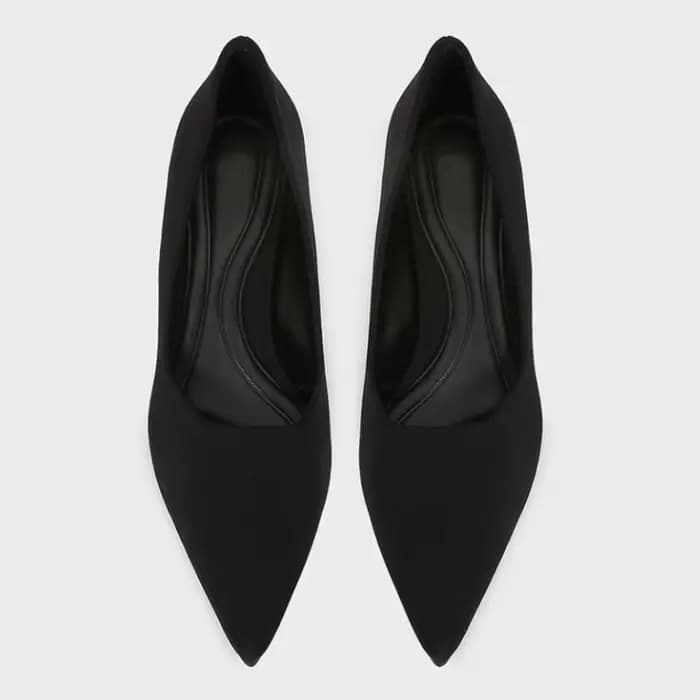 Escarpins de luxe en daim noir à talons épais pour femmes