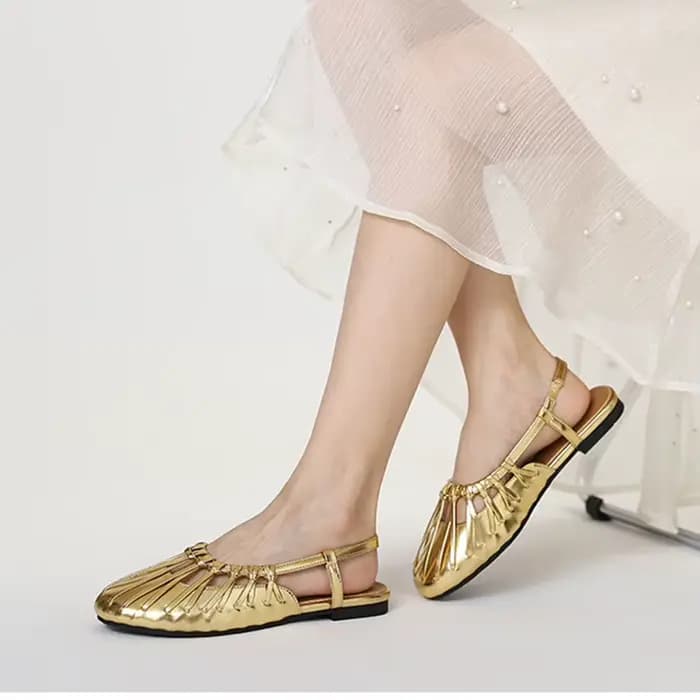 Sandales plates tissées pour femmes