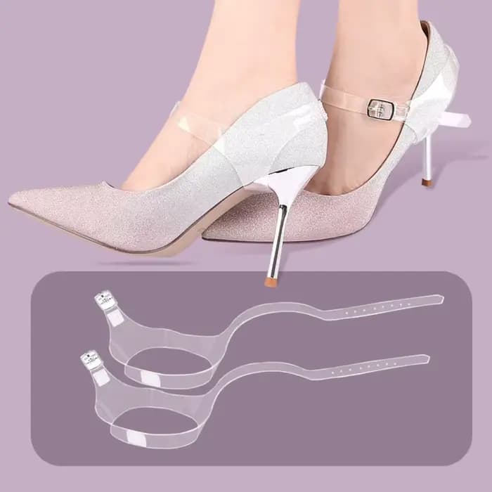 Sangles transparentes antidérapantes en TPU pour talons hauts