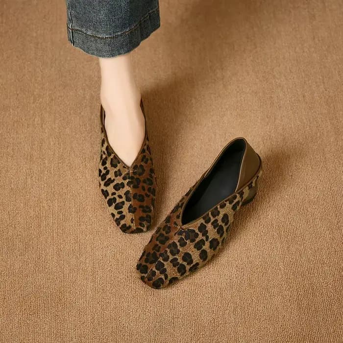Escarpins à bout pointu léopard pour femmes, chaussures décontractées, designer peu profond, luxe, nouvelle mode, 2024