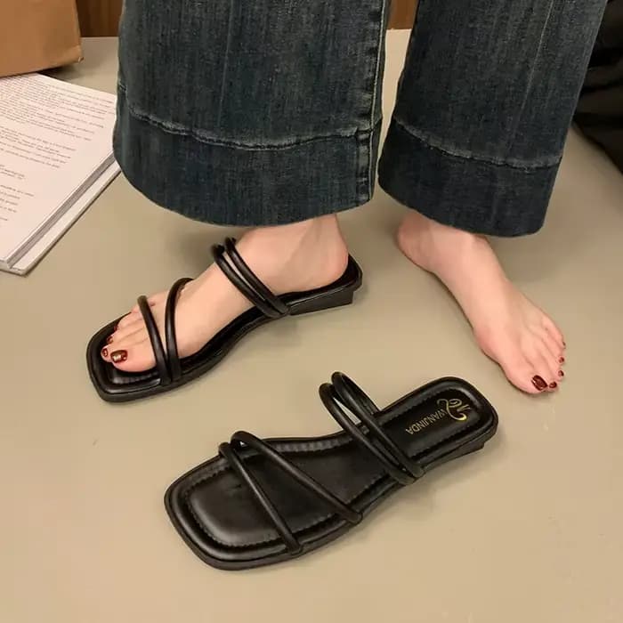 Sandales à une bride fine de style français pour femmes