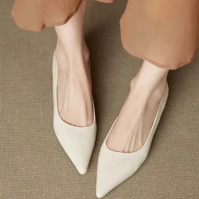 Escarpins à enfiler en cuir de vache pour femmes