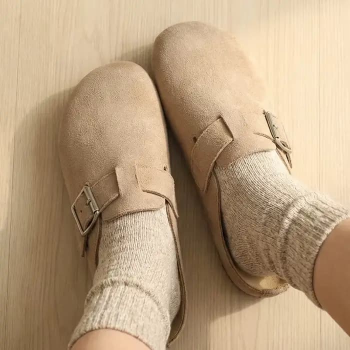 Mules en daim à plateforme pour femme