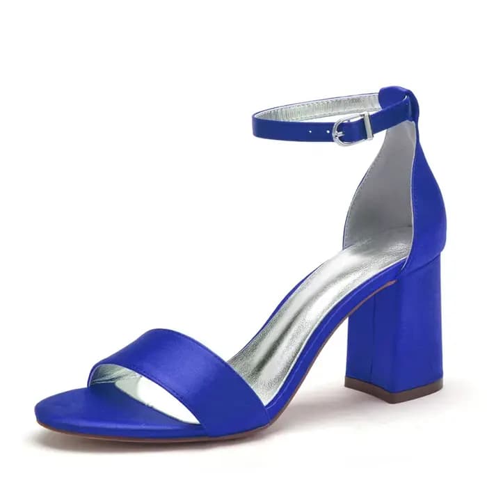Sandales de mariée à talon carré