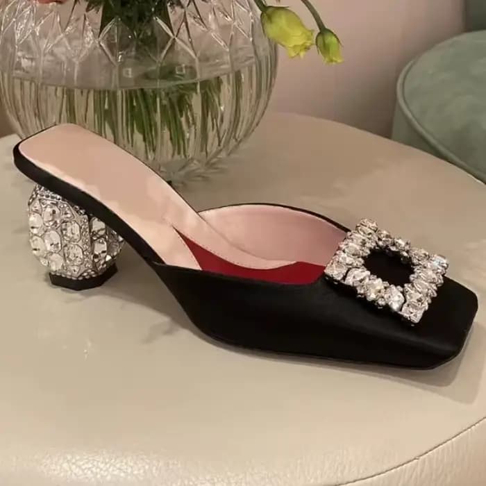 Mules carrées en biscuits pour femmes