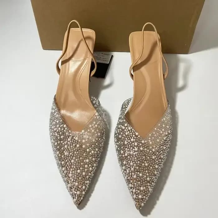 Sandales à Talons Hauts Transparents et Pointus pour Femme