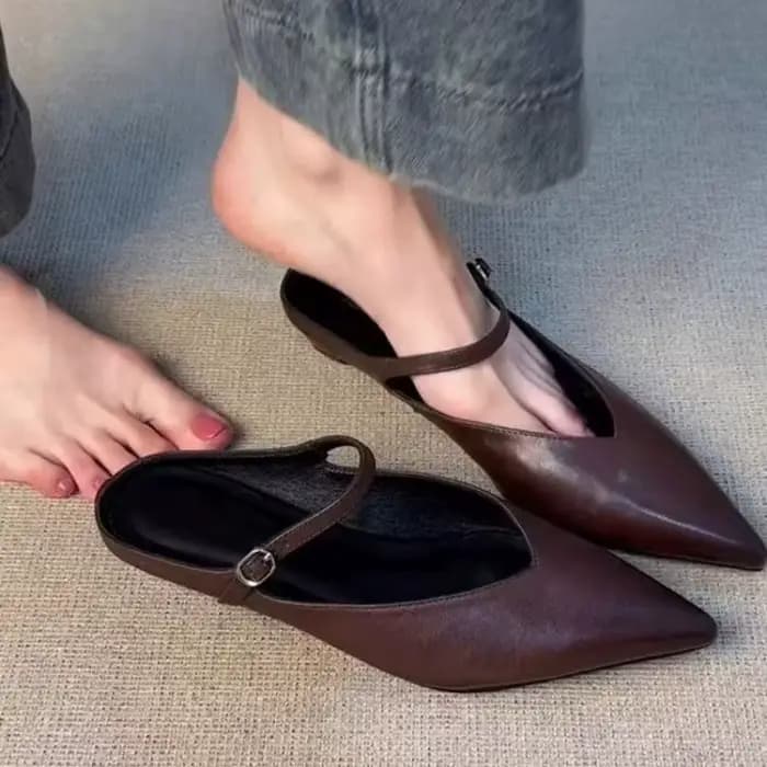 Nouvelles mules à talon épais et bout pointu style 2026
