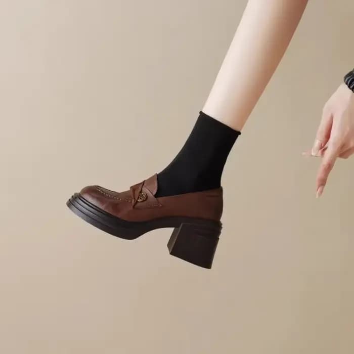 Femmes chaussures à talons hauts 2025 rétro printemps automne Performance casual