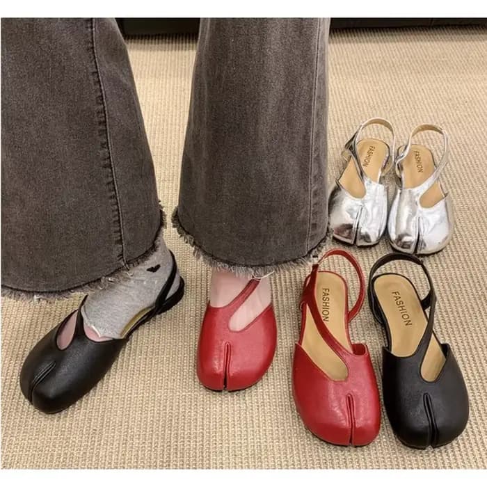 Sandales plates à bout fendu pour femme, collection été 2026, style designer, Tabi Ninja Slingback, chaussures de ballet Mary Jane, mules, chaussures à pieds de cochon, Mujer