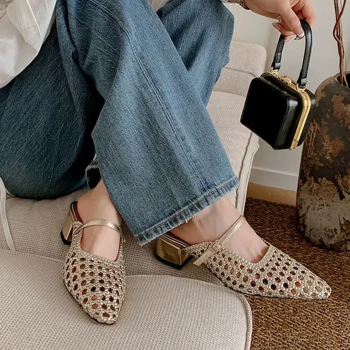 Mules d'été en tissu pour femmes