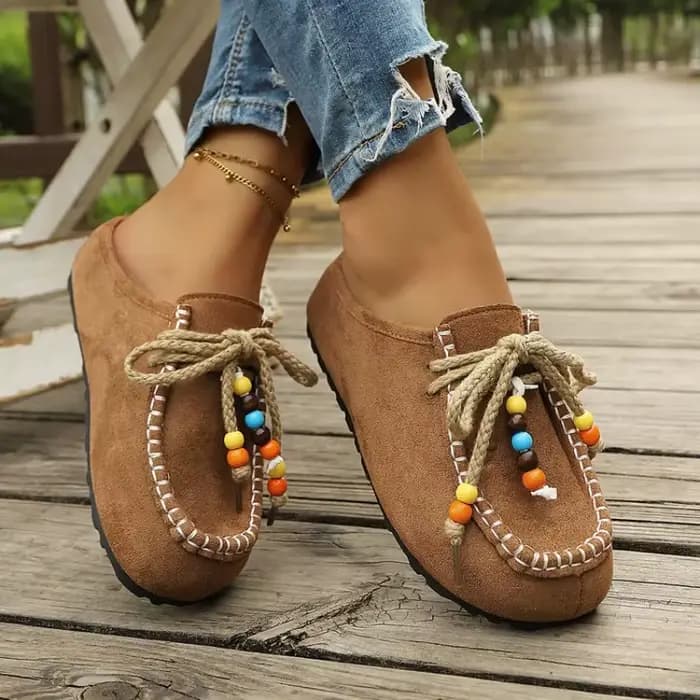 Mules et sabots pour femmes à bout rond en daim
