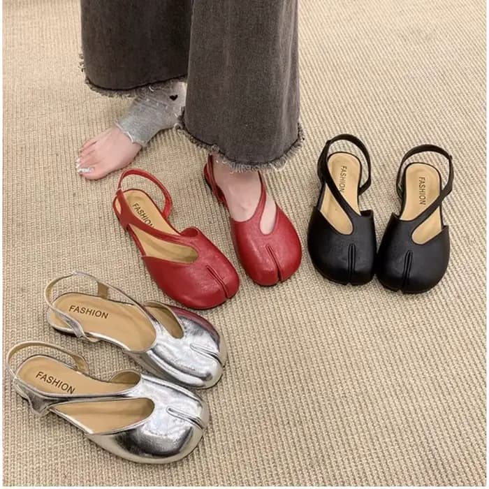 Sandales plates à bout fendu pour femme, collection été 2026, style designer, Tabi Ninja Slingback, chaussures de ballet Mary Jane, mules, chaussures à pieds de cochon, Mujer
